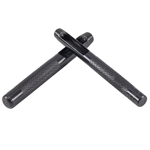 Spurtar Hollow Punch Set 6 Pieces Heavy Duty Round Leather Hole Punch Kit 1/8" 5/32" 3/16" 7/32" 1/4" 5/16" Belt Puncher for Leather Gaskets Cloth Watch Belts with Storage Bag