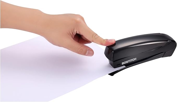 Bostitch Office Inspire 20 Sheet Stapler - One Finger, No Effort, Spring Powered Stapler - Black (1423)
