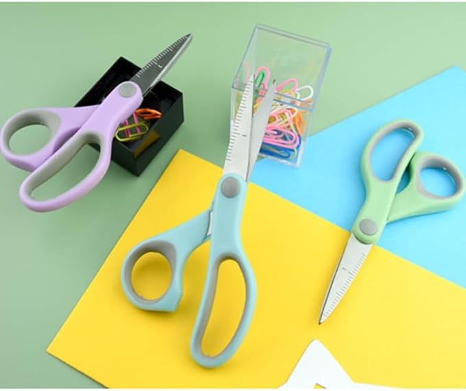 3 Pack 5 Inch Pastel Small Scissors for School Sharp Point Tips All Purpose Scissors Kids Students Teachers Crafts School Office Home, Right & Left Handed Scissors, Blue, Green, Purple