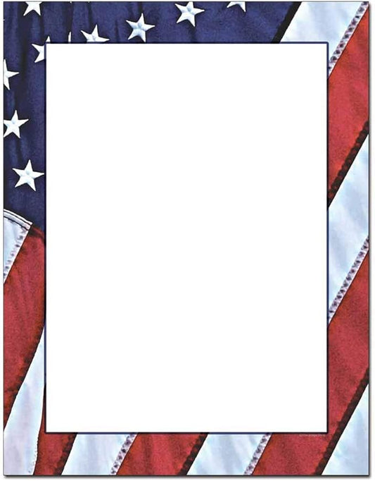 Flag Border Letterhead Laser & Inkjet Printer Paper (100 Pack)