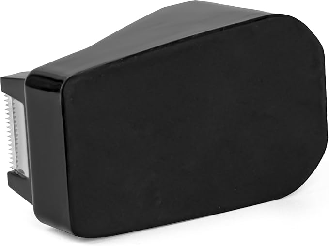 Desktop Tape Dispenser Black with Weighted Nonskid Base - Includes 6 Rolls of Transparent Tape (0.71 Inch x 1000 inches Each)