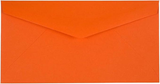 JAM PAPER Monarch Colored Envelopes - 3 7/8 x 7 1/2 - Orange Recycled - 100/Pack