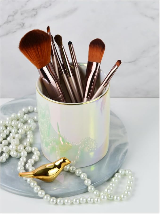 Pen holder for desk Sturdy Metal frame With Green Ceramic Pen Holder For Desks and kitchen Appliance Holders