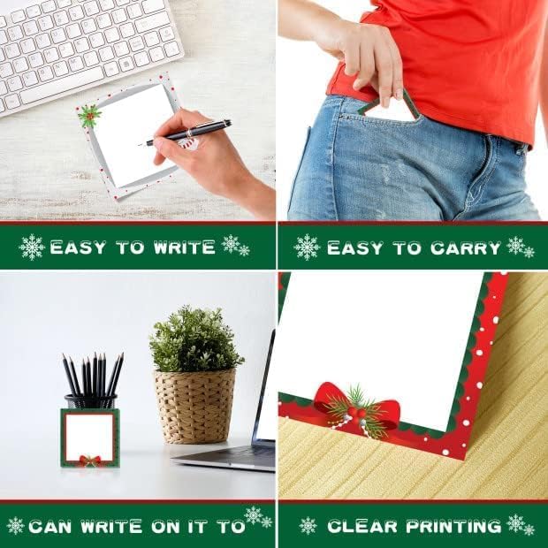 9 Pieces Christmas Sticky Notes Christmas Design Self-Adhesive Note Pads Winter Sticky Memo Notes for School Office Home Supplies Students Teachers Presents