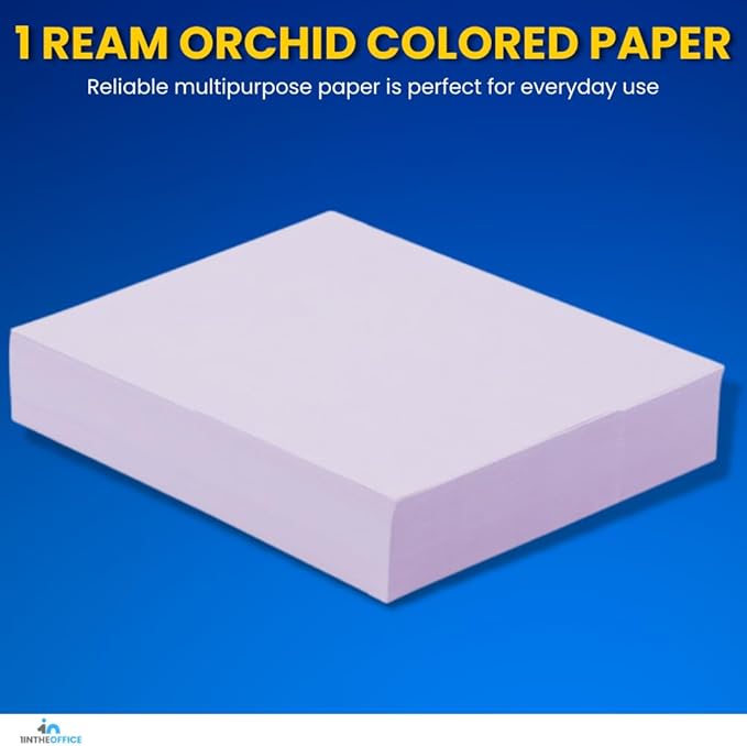1InTheOffice Colored Copy Paper, Orchid, 8.5 x 11 inch Letter Size, 20lb Density, (500 Sheets)
