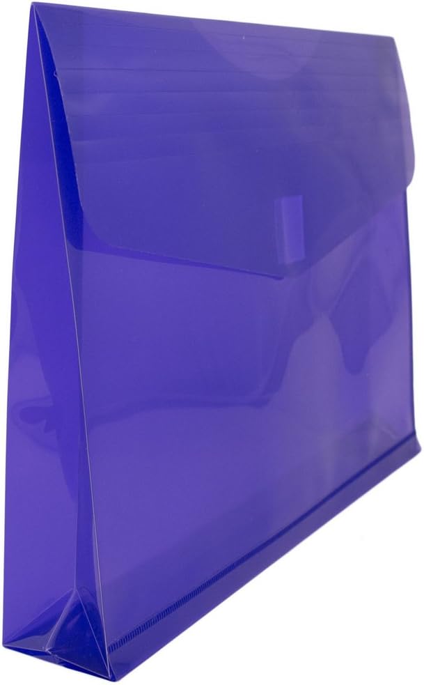 JAM PAPER Plastic Expansion Envelopes with Hook & Loop Closure - Letter Booklet - 9 3/4 x 13 with 2 Inch Expansion - Purple - 12/Pack