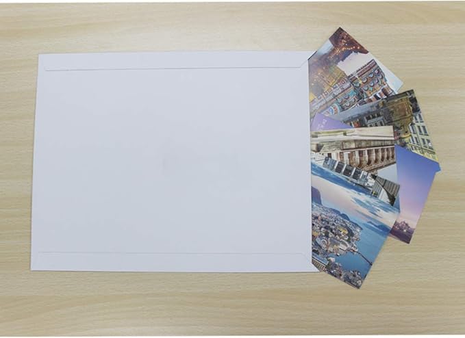 100 Pack 9X12 inch Self Seal Photo Document Mailers Stay Flat White Cardboard Envelopes White Photography Mailersfor CD, Photos, Document