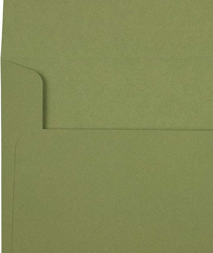LUXPaper A7 Invitation Envelopes | Peel & Press | 5 1/4" x 7 1/4" | Avocado Green | 70lb. Text | 1000 Qty