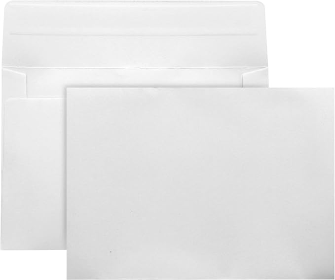 50 Pack White A4 Envelopes - 4x6 Envelopes for Invitations - Printable, Self-Sealing for Photos, Cards, Mailings - Wedding Occasion