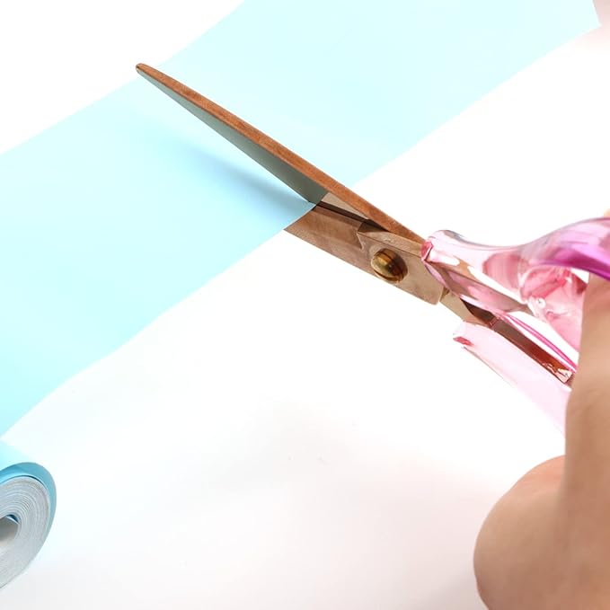 Gold Scissors, Stainless Steel Blade with Acrylic Handle, All Purpose Scissor for Office, School, Home, Fabric Shears, Tijeras (6.3" Transparent Purple)