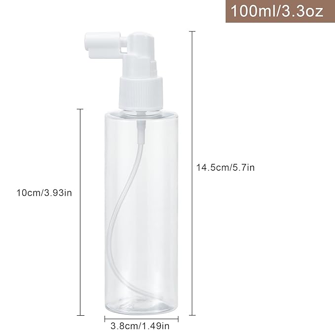 Yebeauty 100ml Portable Spray Bottles Small Plastic Empty Fine Mist with Tight Cap and Long Mouth Clear 3.3oz TSA Approved Travel Size Spray Atomizer for Plants Perfumes Cleaning Mouthwash, 2 Pack
