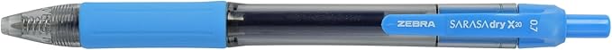 Zebra Pen Sarasa Dry X20 Retractable Gel Pens, 0.7mm Medium Point, Assorted Ink Colors with Rapid Dry Ink Technology, Ideal for Office Supplies and School Supplies, 14-Pack (46824)