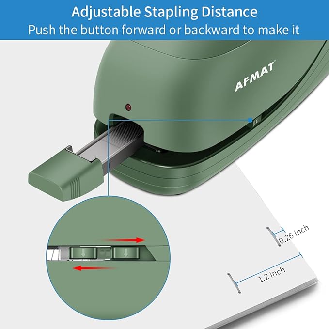 AFMAT ES06 Electric Stapler for Desk, Automatic Stapler Desktop, 25-Sheet Office Staplers Electric, AC or Battery Powered Staplers Heavy Duty Office Use, with Reload Reminder & Release Button
