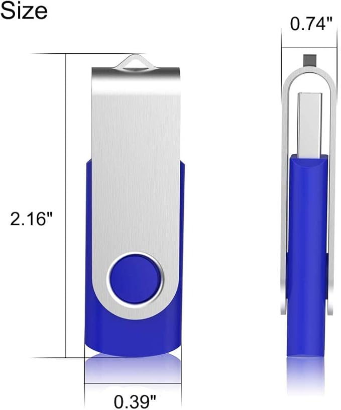 Aiibe 64GB USB Flash Drive 50 Pack Thumb Drive 64GB Flash Drives USB Drive Bulk USB 2.0 Memory Stick Jump Drives 64 GB Multipack, Blue