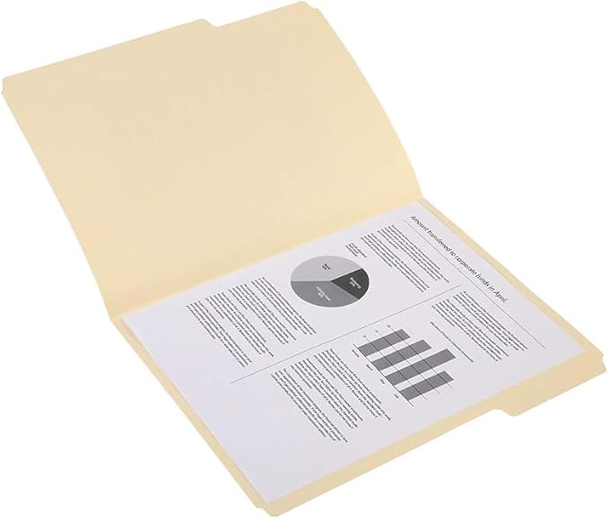 Staples 516564 100% Recycled File Folders 3-Tab Letter Size Manila 250/BX
