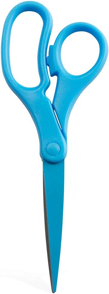 JAM PAPER Multi-Purpose Precision Scissors - 8 Inch - Blue - Ergonomic Handle & Stainless Steel Blades - Sold Individually