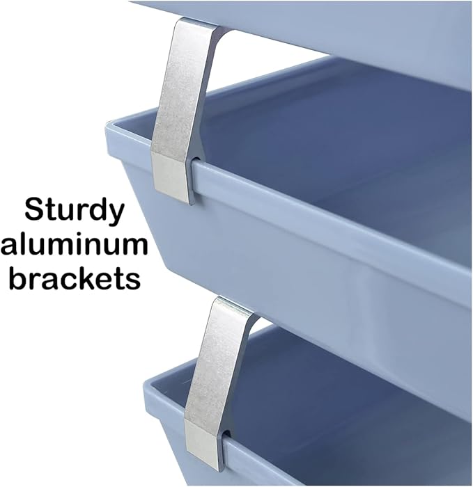 Acrimet Facility 3 Tier Letter Tray, Side Load, Letter Size/A4, Desktop File Organizer, Plastic (Solid Blue Color)