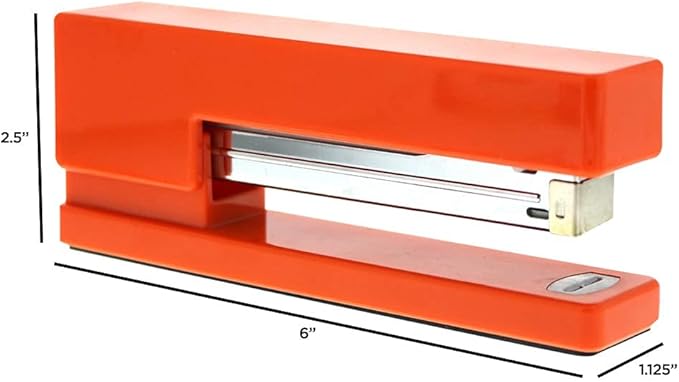 JAM PAPER Modern Desk Stapler - Orange - Sold Individually