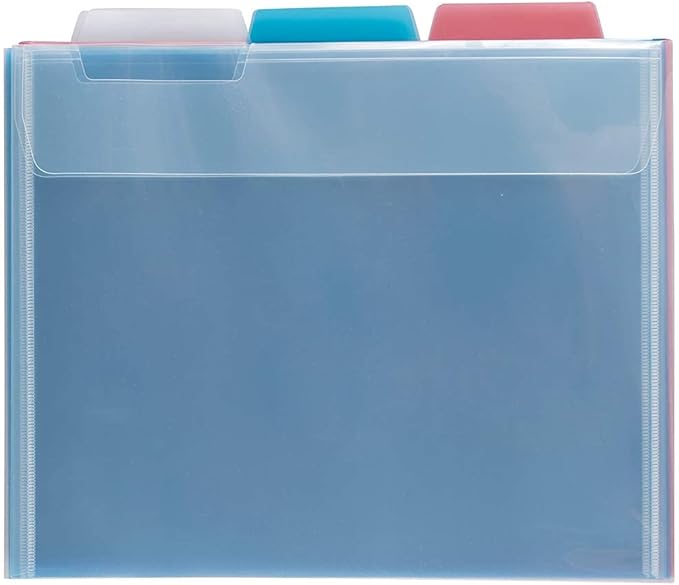 JAM PAPER Plastic File Folders - Letter Size - 9 x 11 1/2 - Assorted Colors - 6/Pack
