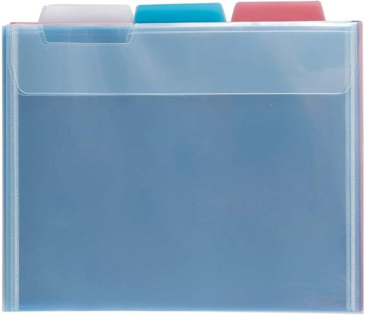 JAM PAPER Plastic File Folders - Letter Size - 9 x 11 1/2 - Assorted Colors - 6/Pack