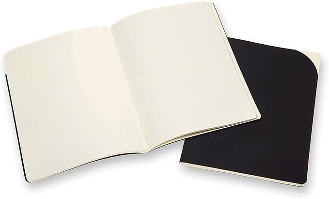 Moleskine Paper Tablet Cahier Soft Cover Smart Notebook, Plain/Blank, XL (7.5" x 9.5") Black, Compatible w/ Moleskine Pen+ Ellipse (Sold Separately) & App & Organize Notes, 88 Pages