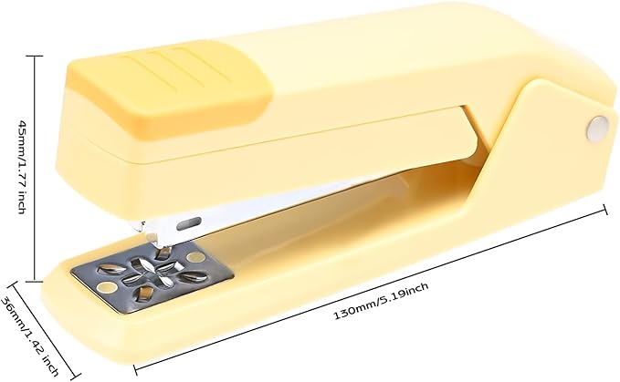 M&G Cute Swing-Arm Swivel Stapler with 1000 Staples, 360 Degree Rotate Desk Stapler, 25 Sheets Capacity, Jam Free, Desktop Stapler for Book and Booklet Binding (Yellow)