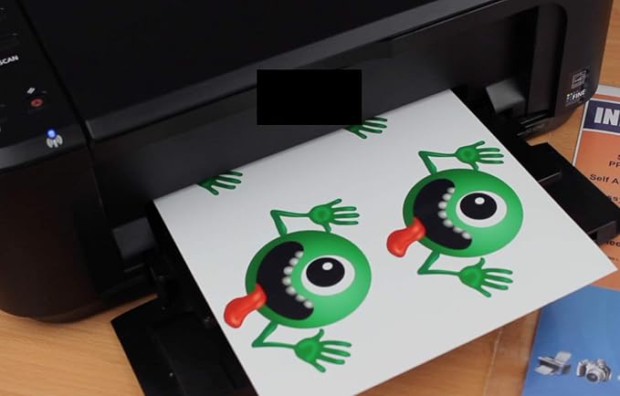 PPD Premium Printable Sticker Paper for Inkjet Printer - 20 Sheets Photo Quality Paper 8.5 x 11 - Self-Adhesive and Instant Dry - PPD-73-20