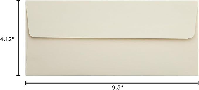 LUXPaper #10 Business Envelopes | Peel & Press | 4 1/8" x 9 1/2" | Natural Linen | 80lb. Text | 1,000 Qty