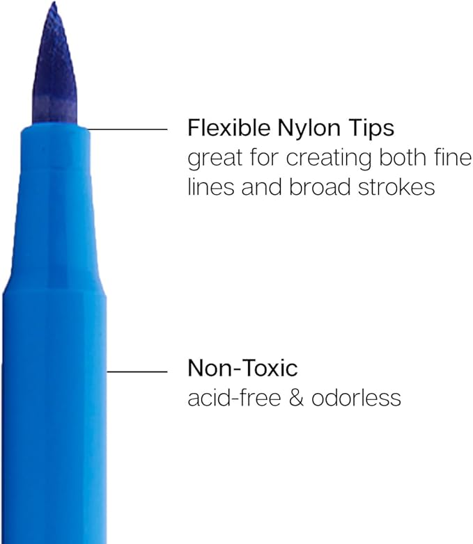 KINGART 36 Watercolor Brush Markers Set: Flexible Tip Pens for Coloring Books, Calligraphy, Doodling, Manga & Painting