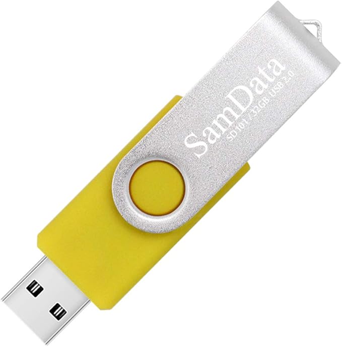 USB 2.0 Flash Drive 32GB, 4 Pack Thumb Drive Swivel Memory Stick External Storage (4 Colors: Blue Green Red Yellow)