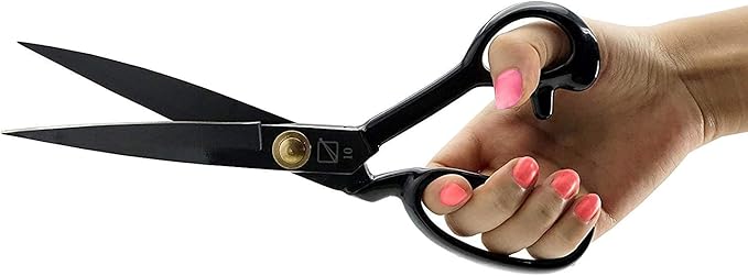 Sewing Scissors, Professional 10 Inch Fabric Dressmaking Scissors Heavy Duty Shears Sharp Cutting for Crafting, Leather, Dressmaking, Tailoring, Altering(10 Inch Black, Right-Handed)