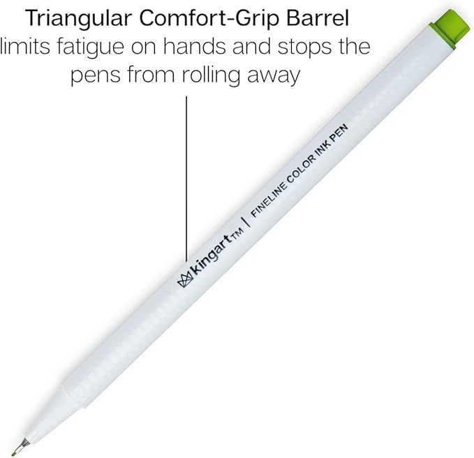 KINGART Studio Fine Line Pens, 48 Colors Set, 0.4mm Ultra Fine Tip for Drawing, Sketching, Journaling, Adult Coloring, & Art Projects, Water-Based Ink, Non-Bleeding.