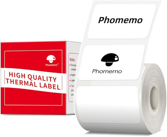 Phomemo M110 Labels, Label Maker Waterproof Labels, 1.57"x1.18" (40x30mm) Multi-Purpose Square Self-Adhesive Compatible for Phomemo M110/M100/M250/M221 Label Printer, 230 Pcs/Roll, Black on White