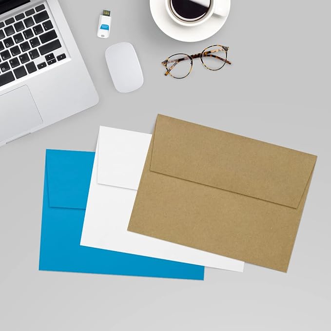 LUXPaper A7 Invitation Envelopes | Peel & Press | 5 1/4" x 7 1/4" | Grocery Bag Brown | 70lb. Text | 250 Qty