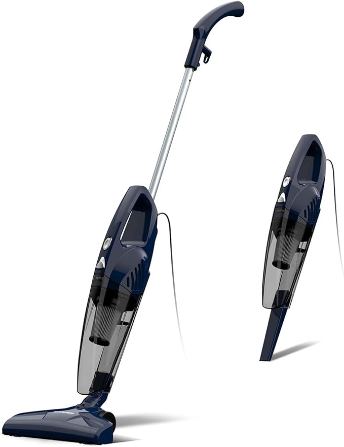 Sancorp Corded Stick Vacuum Cleaner, 3-in-1 Detachable to Handheld with 180°Left-Right Steering, 14KPA Powerful Suction for Pet Hair on Hard Floors, HEPA Filter, Lightweight with 16.4ft Long Cord