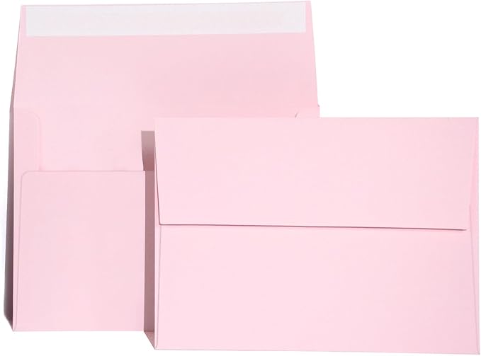 100 Pack A2 Pink Envelopes Self Sealing Adhesive Perfect for Weddings, RSVP, Invitations, Baby Shower,Greeting Cards,Announcements, Thank You Notes| A2(4.375 x5.75 Inches)