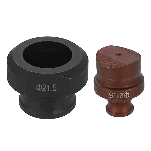 HARFINGTON Hydraulic Hole Punch Die 21.5mm Round Hole 40Cr Steel Electric Punching Kit for MHP-20 JP-20 Electric Punching Machine, Burgundy & Black