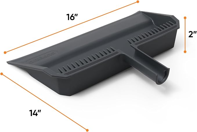 Superio 4-Pack Wide Plastic Dustpan with Comb - 16" Wide, Rubber Lip, Broom Handle Clip, Grey
