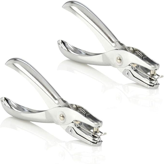 Swingline 1 Hole Punch, Hole Puncher, 5 Sheet Punch Capacity, Classic, Chrome, 2-Pack (74005)