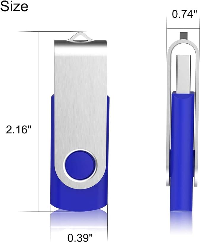 Aiibe 16 GB Flash Drive Bulk USB Flash Drive 16GB 50 Pack USB 2.0 Thumb Drives Memory Stick USB Drive 16GB, Blue