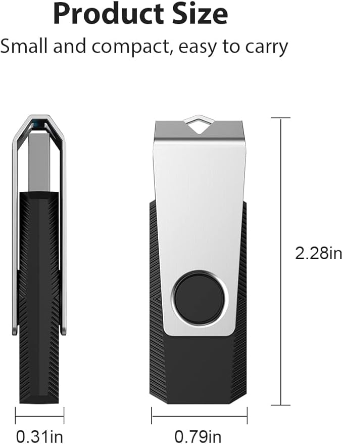 Aiibe 64GB Flash Drive 2 Pack 64GB USB Flash Drive Thumb Drive Zip Drive USB 2.0 Memory Stick USB Drive with Keychain (64G, 2 Colors: Black Green)