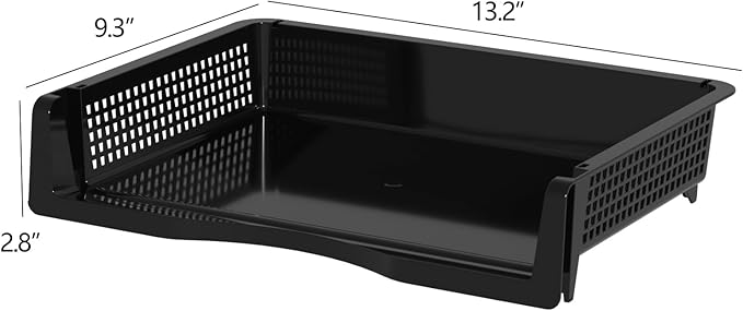 Set of 6 Plastic Letter Trays Stackable, Plastic Stackable A4 Paper Tray, Desktop File Organizer, Black