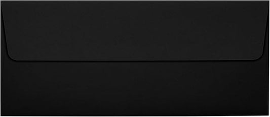 LUXPaper #10 Business Envelopes | Peel & Press | 4 1/8" x 9 1/2" | Midnight Black | 80lb. Text | 50 Qty