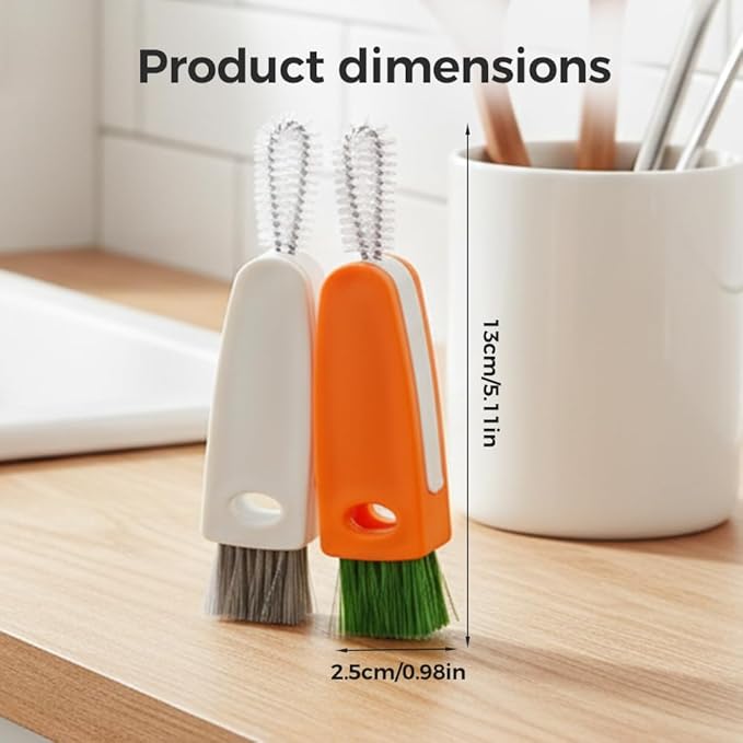 Upgrade 3 in 1 Cup Lid Cleaning Brush Set, 2025 New 12PCS Multifunctional Bottle Crevice Portable Cup Lid Cleaning Brushes, Crevice Cleaning Brush, Home Kitchen Crevice Brush Tools (2)