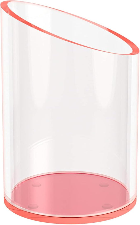 Pen Holder for Desk Organizer, Acrylic Makeup Brush Organizer Sanitizer Holder Pen and Pencil Holder for Office, Home, School, Neon Pink