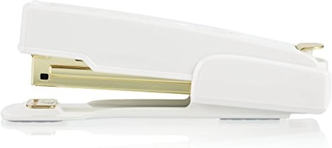 Swingline Vintage Stapler, 20 Sheet Capacity, Jam Free, Compact, Built-In Staple Remover, Metal, White and Gold (S7042301AZ)