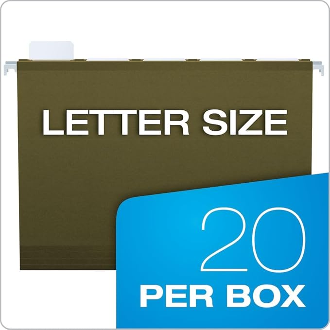 Pendaflex Ready-Tab Reinforced Hanging File Folders, Legal Size, Standard Green, 6 Tab, 25/BX (42591)