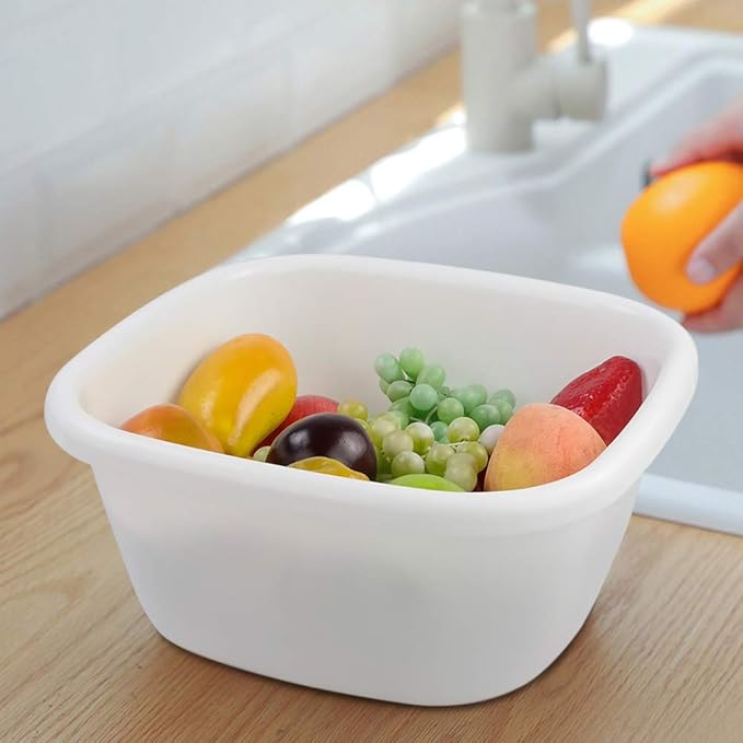 16 Quart Plastic Wash Basin, Large Dish Pan Tub, Pack of 3