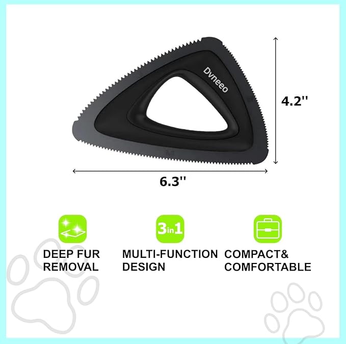 Dvneeo Pet Hair Removal Tool, Carpet Dog Hair Remover for Car Interior- Rapid Removal, Durable & Ergonomic, for Car Mats, Couch, Furniture, Carpets (Brown)