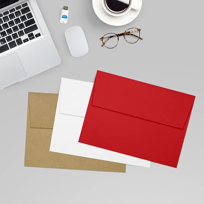 LUXPaper A7 Invitation Envelopes | Peel & Press | 5 1/4" x 7 1/4" | Ruby Red | 80lb. Text | 1,000 Qty